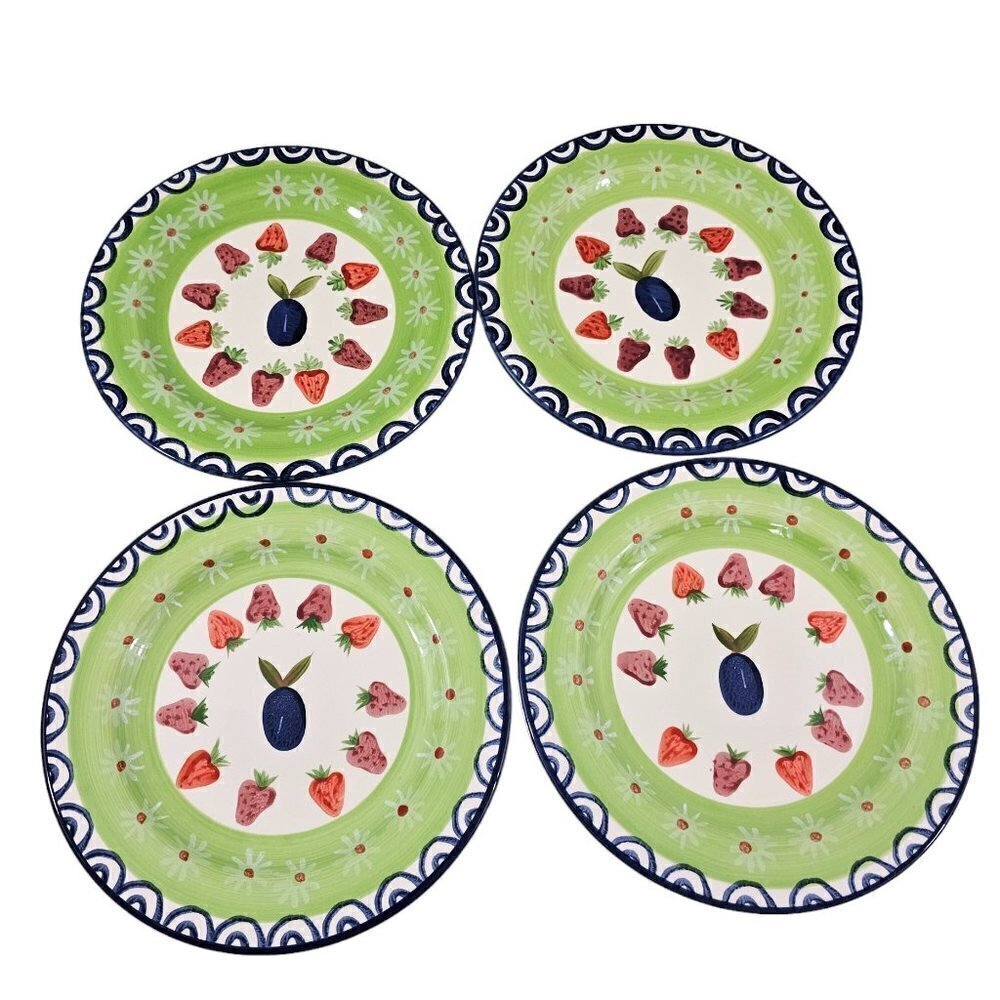 Pfaltzgraff Sommersby Strawberry 8.5”Stoneware Salad Luncheon Plates Set of 4